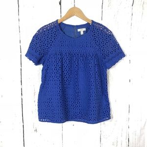 J. Crew Blue All Lace Blouse Sz 8 /🛍📦🎉